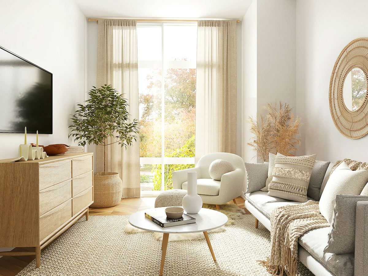 A calm, professionally cleaned interior with natural light